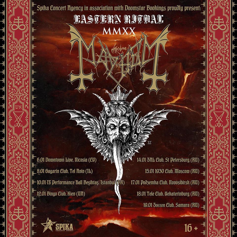 Mayhem Shares a Poster For 2020 Eastern Ritual Tour