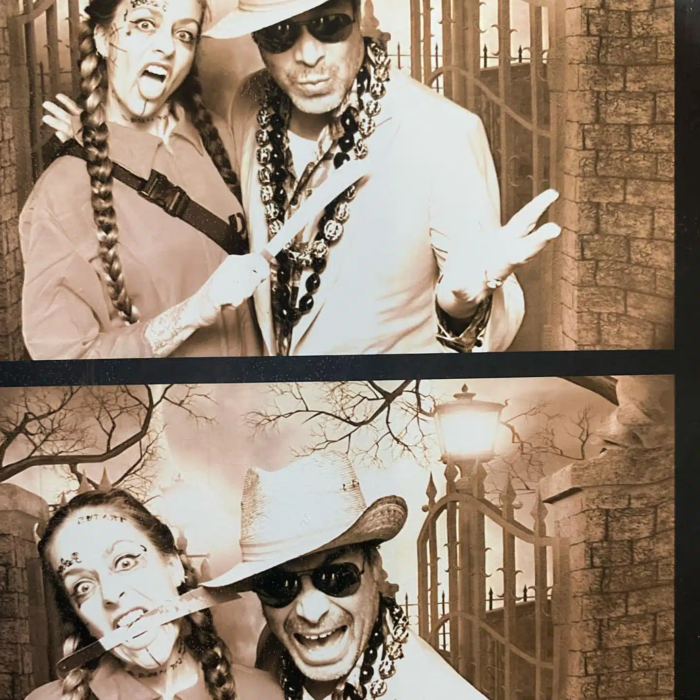 Robert Trujillo and Chloe Trujillo were posing in a crazy makeup.