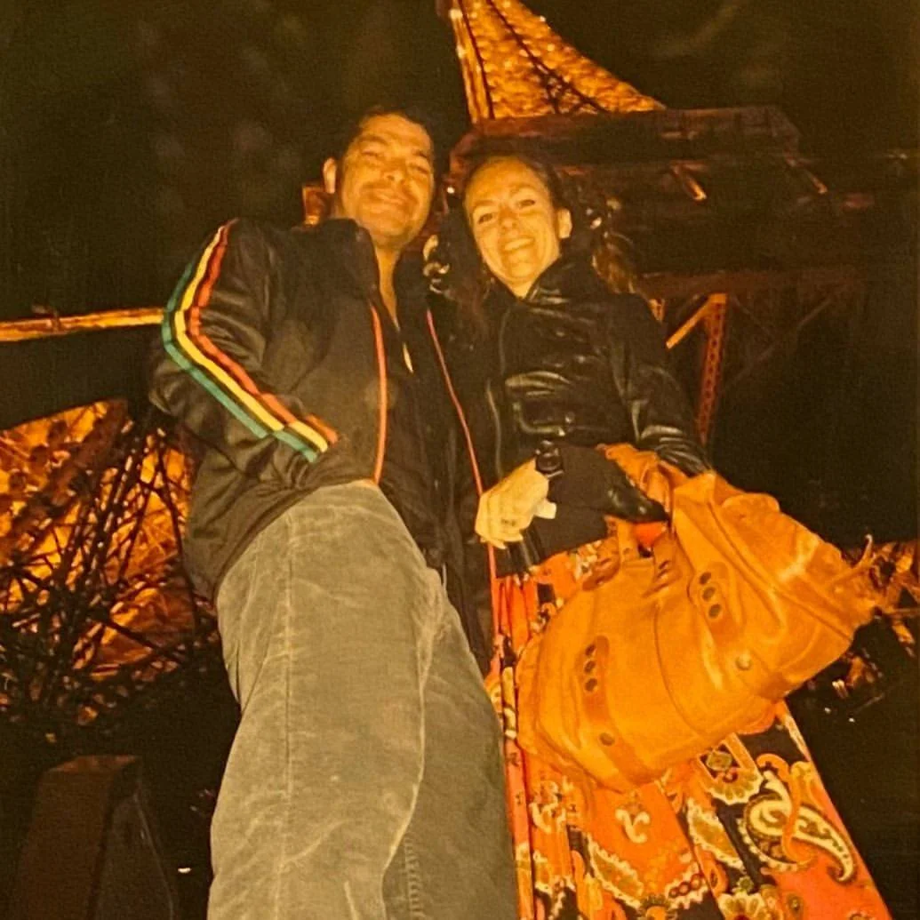 Robert Trujillo and Chloe Trujillo were posing in front of the Eiffel Tower in France.