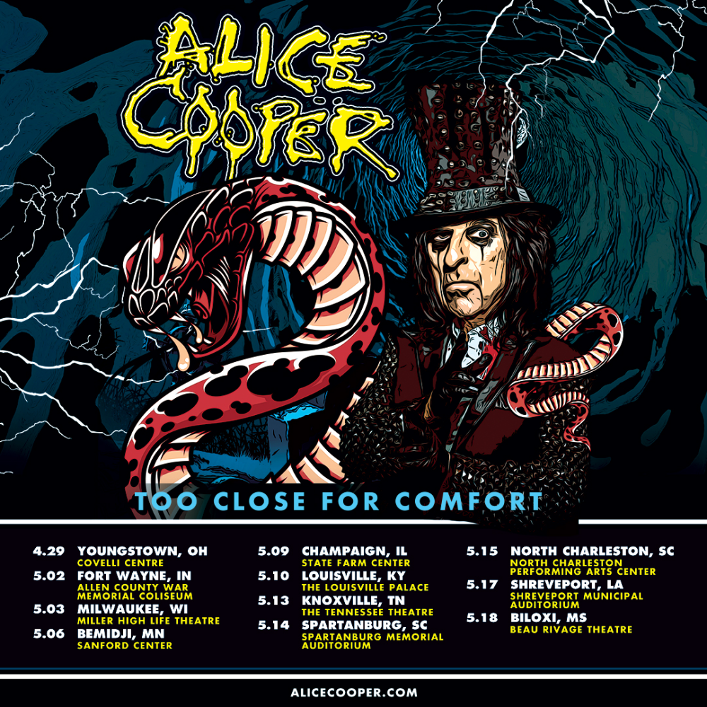 Alice Cooper Too Close For Comfort tour