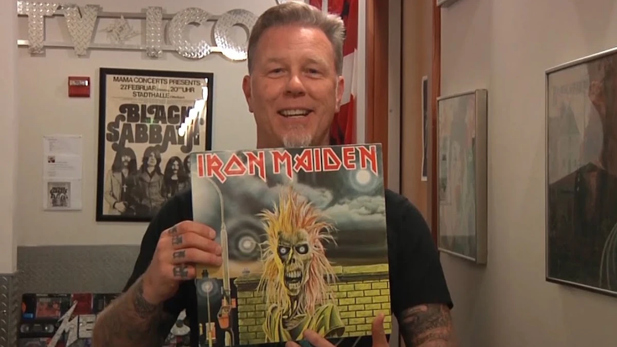 James Hetfield with Iron Maiden's Killers